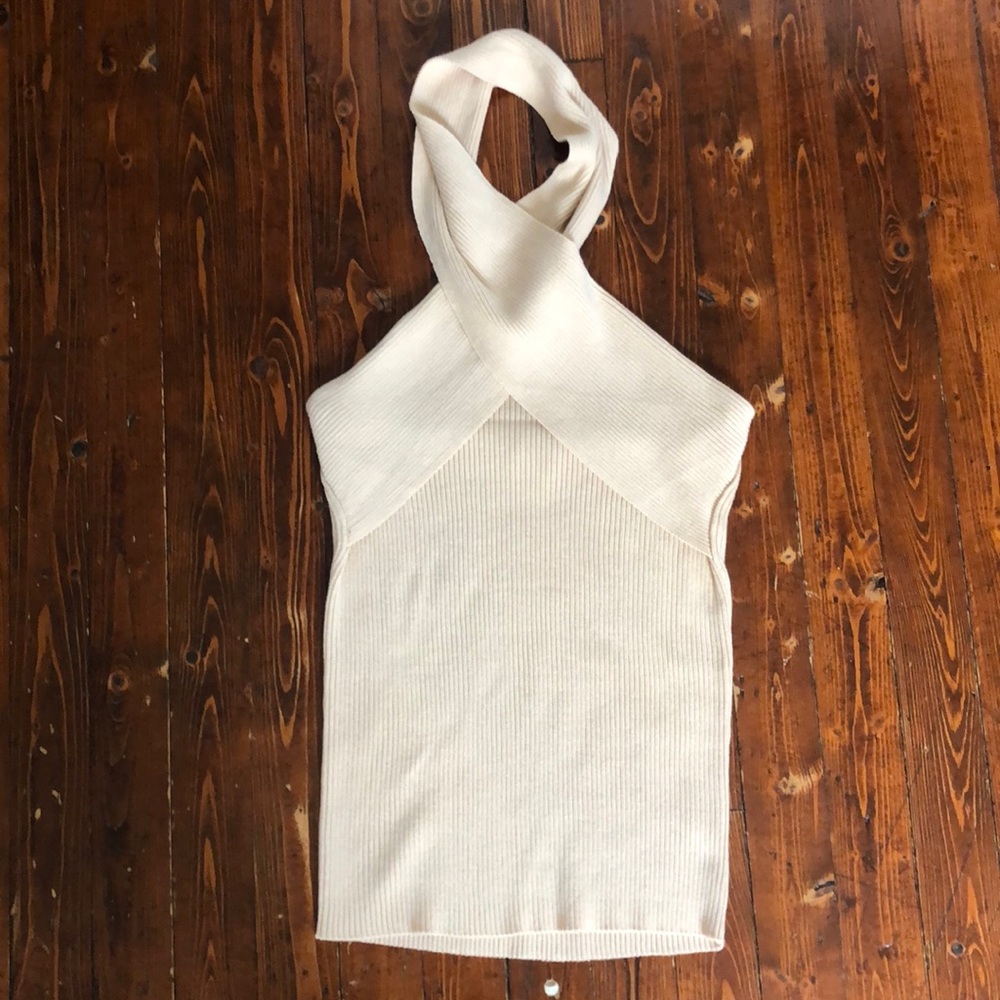 Cream knit halter top